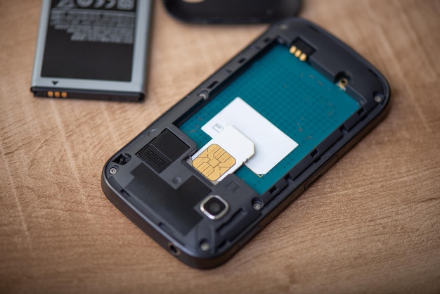 cartão SIM para telefone inteligente Alteração do cartão SIM