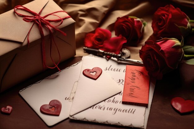 Cartas de amor escritas a mano y tarjetas del Día de San Valentín