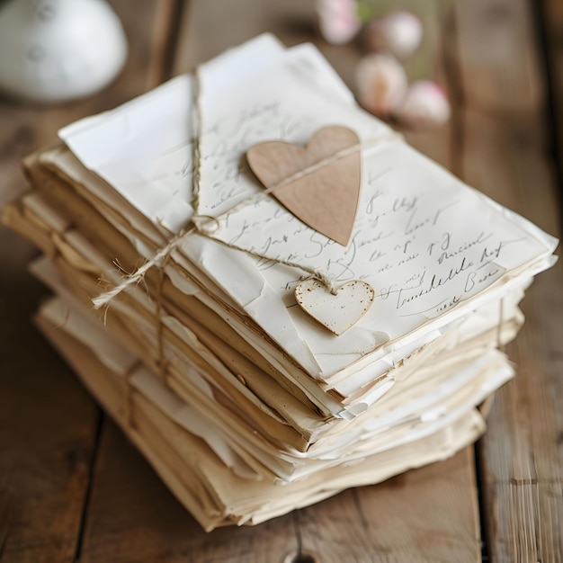 Foto cartas de amor intercambiaron palabras del corazón
