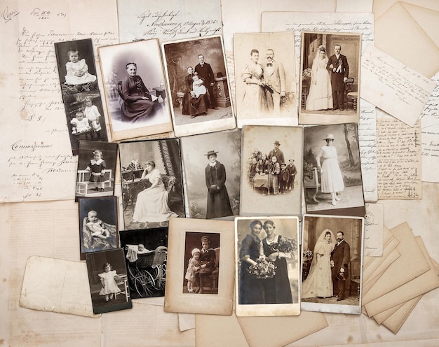 cartas antiguas y fotos familiares antiguas