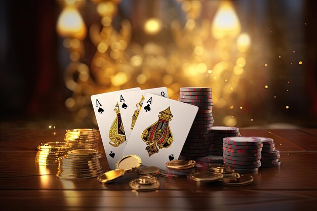 Las cartas de casino, el póquer, el blackjack, el baccarat y el oro.