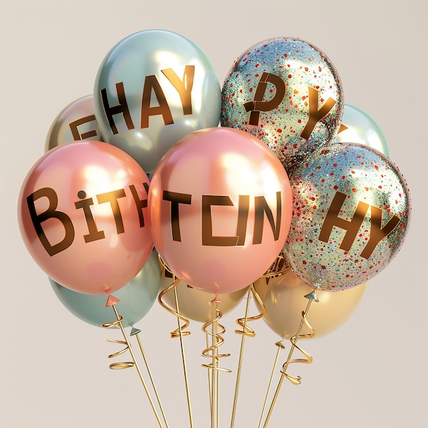 Cartas de cumpleaños brillantes en 3D