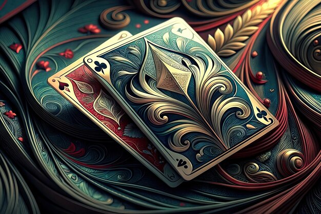 Cartas de jogo de póquer e blackjack extremamente luxuosas e realistas