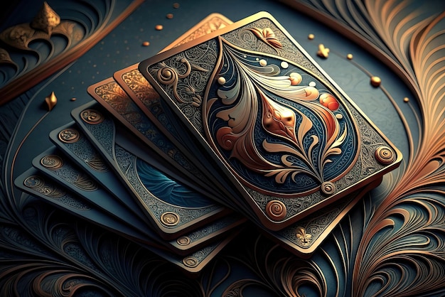 Cartas de jogo de póquer e blackjack extremamente luxuosas e realistas