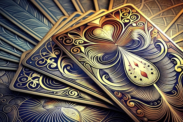 Cartas de jogo de póquer e blackjack extremamente luxuosas e realistas