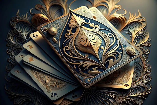 Cartas de jogo de póquer e blackjack extremamente luxuosas e realistas