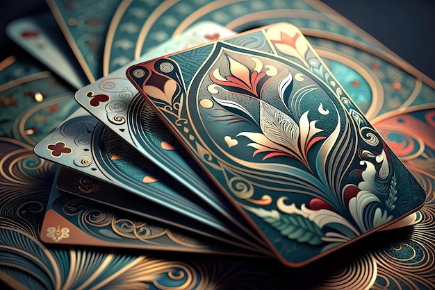 Cartas de jogo de póquer e blackjack extremamente luxuosas e realistas