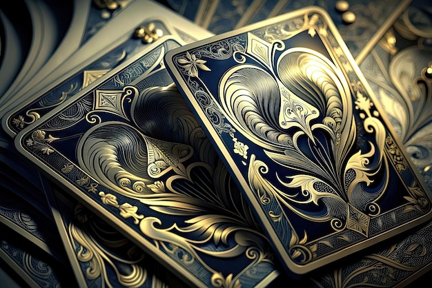 Cartas de jogo de póquer e blackjack extremamente luxuosas e realistas