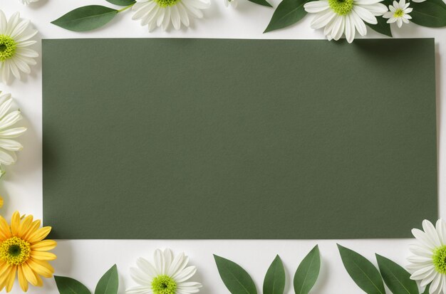 Cartas NatureInspired em tela em branco com floreios florais