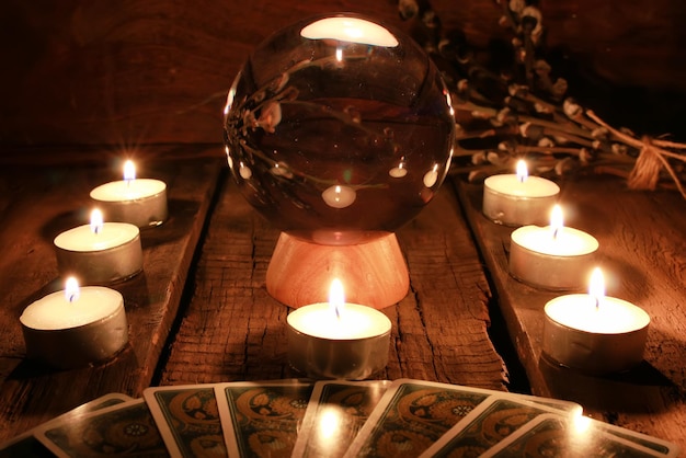 Cartas de tarot de adivinación de velas