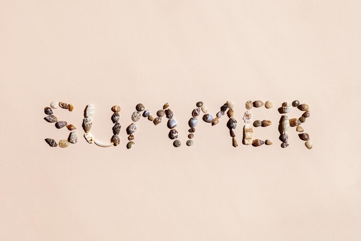 Foto cartas de verano de conchas de mar concepto de relajación
