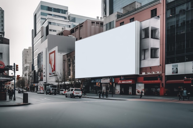 cartaz branco em branco na rua da cidade