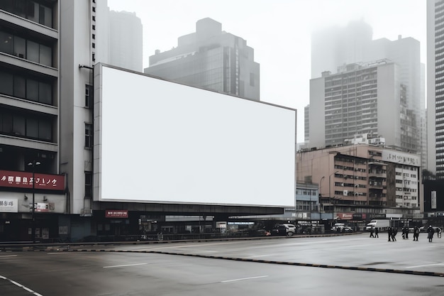 cartaz branco em branco na rua da cidade