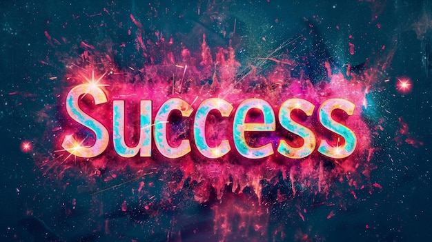 Cartaz de arte horizontal criativa do conceito Cosmos Success