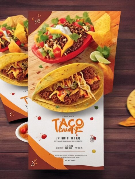 cartaz de comida mexicana com design de ilustração vetorial de tacos