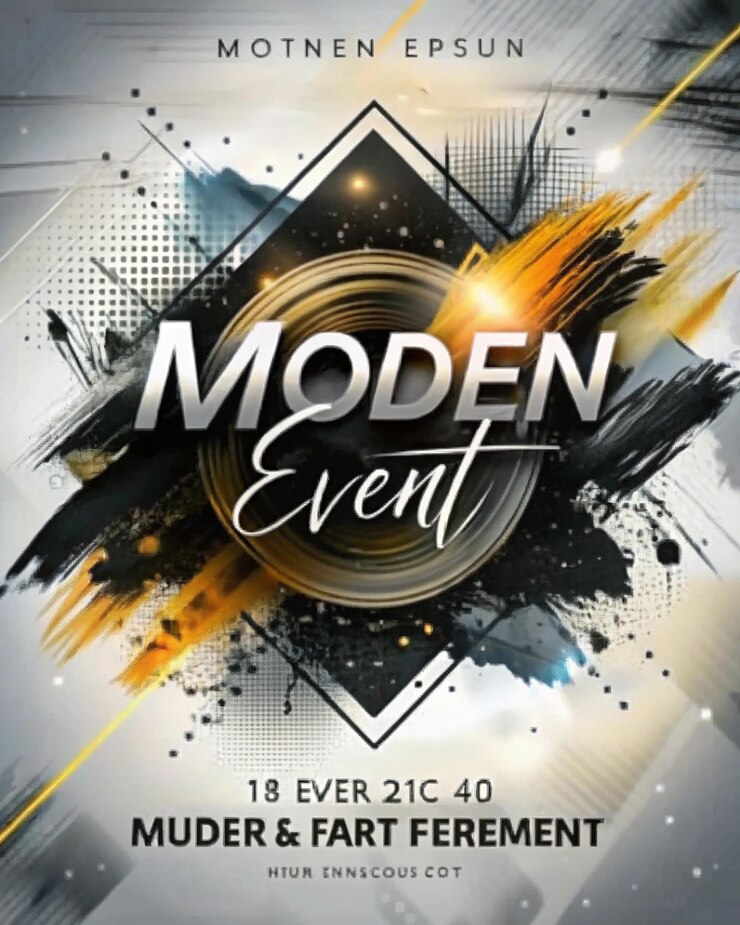 Foto cartaz de evento de música moderna com pincelada abstrata