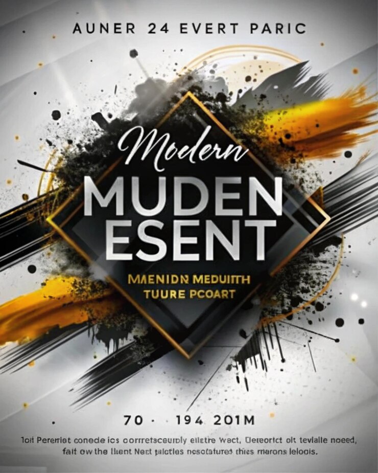 Foto cartaz de evento de música moderna com pincelada abstrata