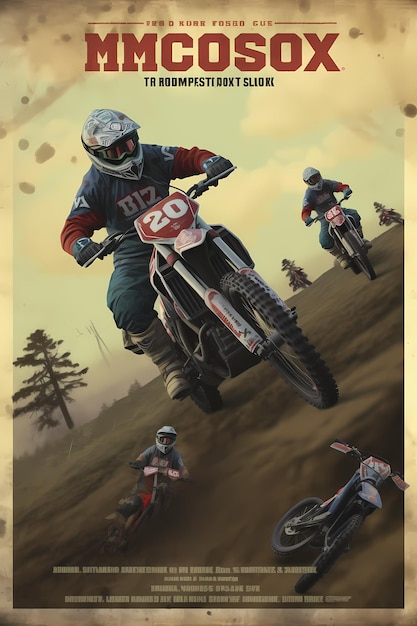 Foto cartaz de motocross de design vintage