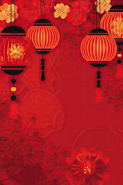Cartaz de papel de parede de fundo do ano novo chinês