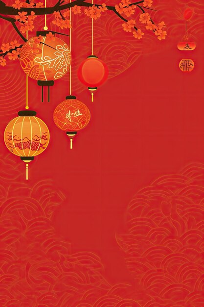 Cartaz de papel de parede de fundo do ano novo chinês