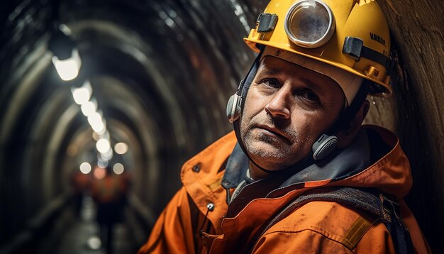 Cartaz de precauções contra acidentes de trabalho Obras de construção de túnel