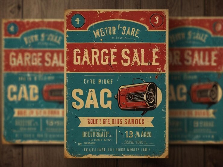 Foto cartaz de venda de garagem