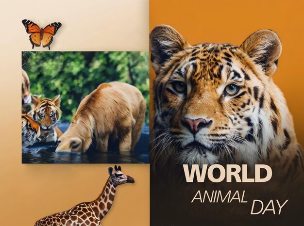 Foto cartaz do dia mundial dos animais