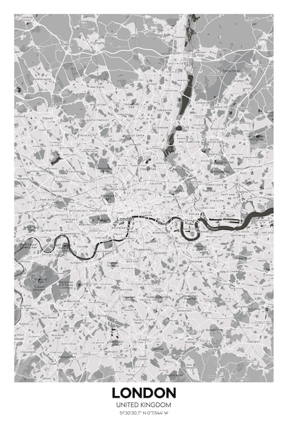 Cartaz mapa de Londres Reino Unido