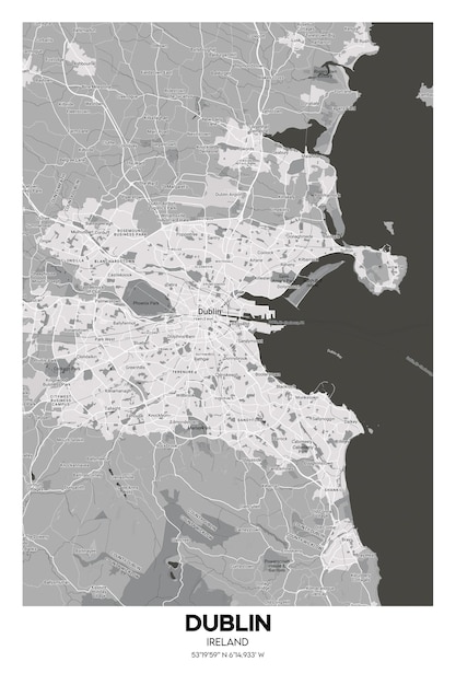 Cartaz mapa Dublin Irlanda