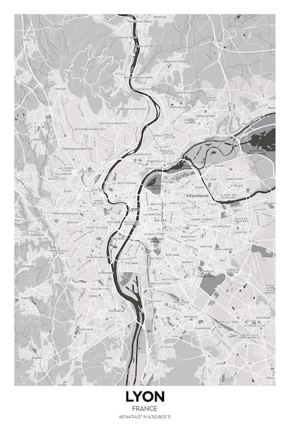 Cartaz mapa Lyon França