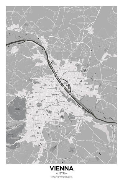 Cartaz mapa Viena Áustria