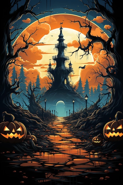 cartaz para o dia de Halloween