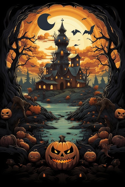 cartaz para o dia de Halloween