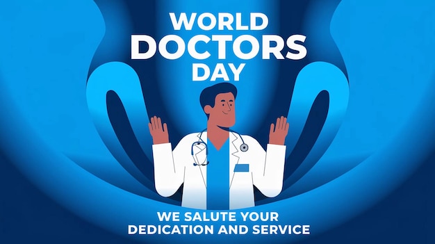cartaz para o Dia Mundial da Medicina com um cartaz do Dia do Doutor do Homem