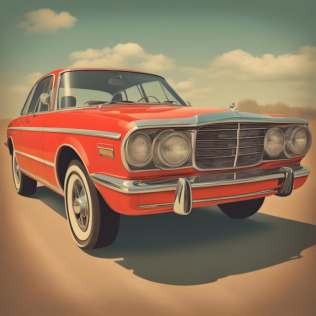 cartazes de carros antigos retro Generative Ai