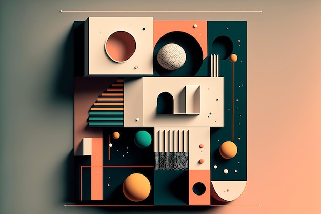 Cartazes de geometria abstrata com elementos arquitetônicos mínimos ilustrações abstratas com elementos do minimalismo