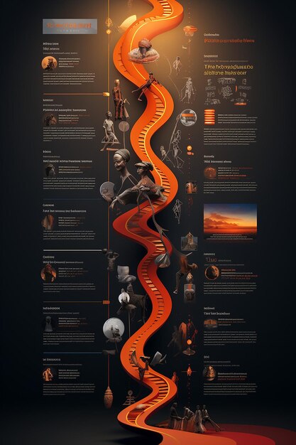 Foto un cartel 3d del mes de la historia negra con una línea de tiempo abstracta