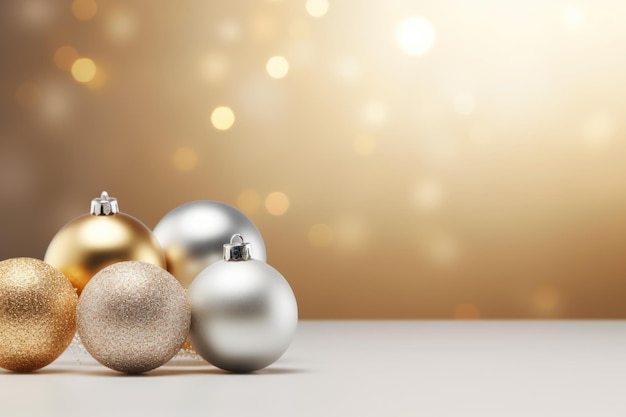 Cartel adornos de árboles de Navidad bolas transparentes de vidrio decoraciones de Navidad lugar para el texto