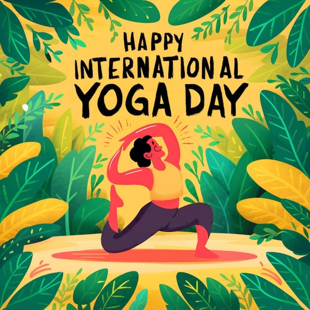 un cartel para una alfombra de yoga que dice feliz aniversario