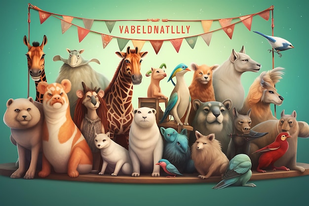 un cartel para los animales un concepto de día mundial de los animales