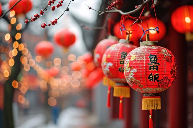 Cartel del Año Nuevo Chino del Dragón 2024 en estilo tradicional chino