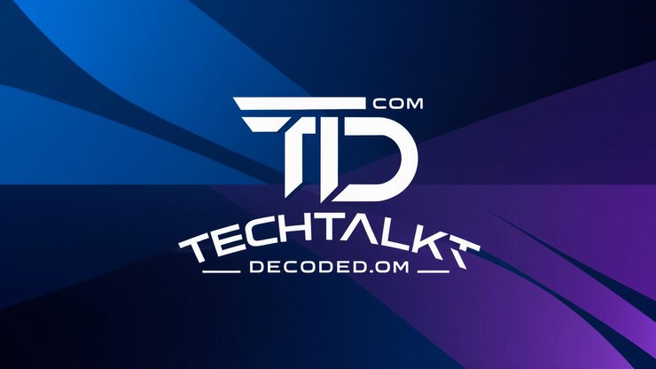 Foto un cartel azul y púrpura con las palabras "tecnología" en la parte inferior