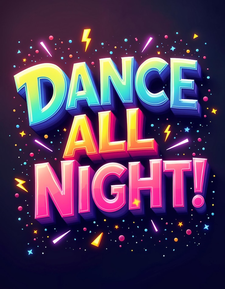 Foto un cartel para bailar toda la noche con un letrero que dice bailar todas las noches