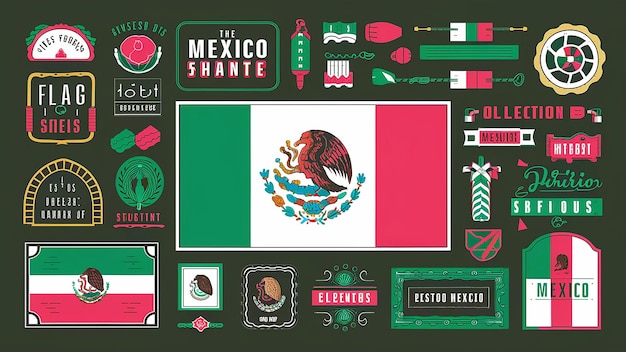 un cartel de una bandera mexicana mexicana con las palabras México en él