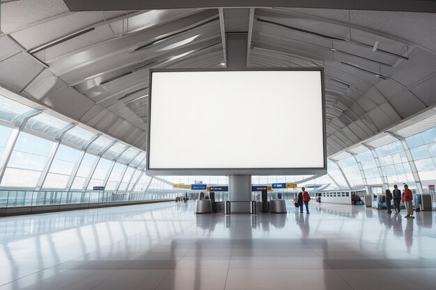 Cartel en blanco en el aeropuerto