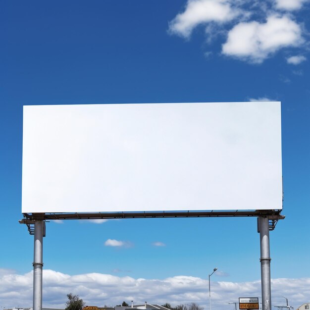 Foto cartel blanco en blanco al aire libre