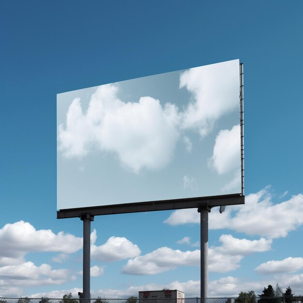 Foto cartel blanco en blanco al aire libre