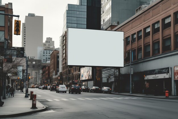 Foto cartel blanco en la calle de la ciudad