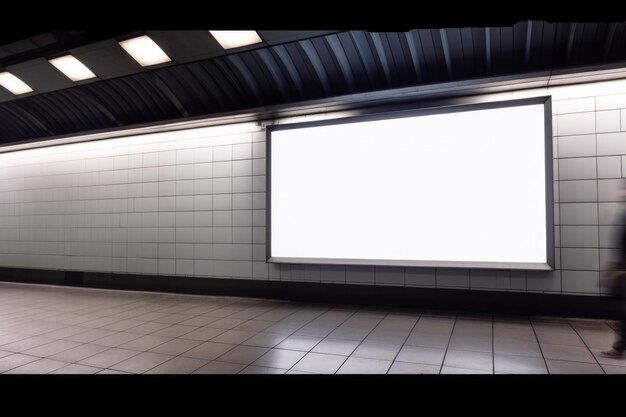 cartel en blanco en una estación de metro