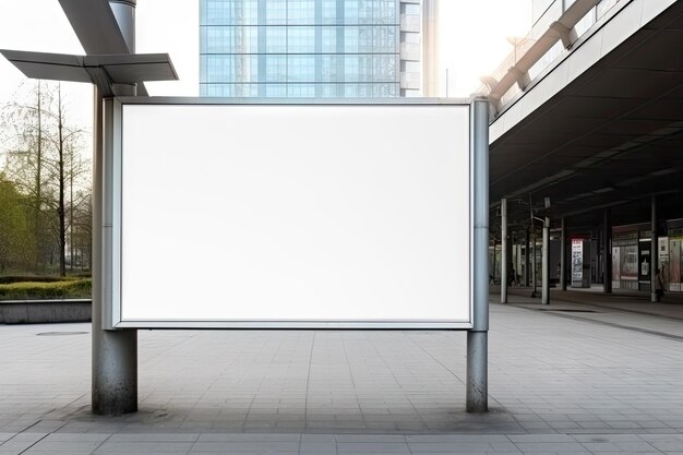 Foto cartel blanco vacío o cartel publicitario en una ciudad y en la carretera, espacio perfecto para la promoción